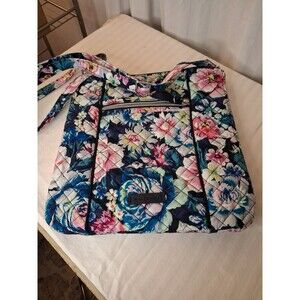 E1 Vera Bradley Triple Zip Hipster CLOUD VINE Crossbody Purse Floral Bag Pt14